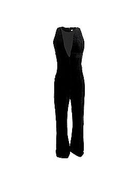 Sandro Sandro V-neck Velvet Jumpsuit in Black Viscose (view 1)