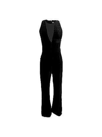 Sandro Sandro V-neck Velvet Jumpsuit in Black Viscose (view 1)
