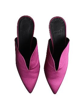 aeydē Aeyde Sylvie Mules in Pink Satin (view 1)