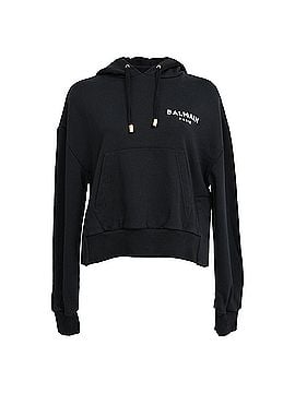 Balmain Balmain Logo Hoodie in Black Cotton (view 1)