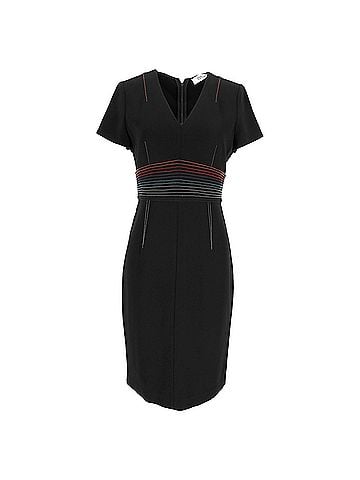 Diane von Furstenberg Diane von Furstenberg Stitched Sheath Dress in Black Triacetate (view 1)