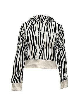 Mario Valentino Valentino Cropped Printed Hoodie in White Cotton (view 1)
