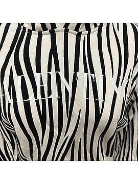 Mario Valentino Valentino Cropped Printed Hoodie in White Cotton (view 2)