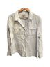 Pure Collection 100% Linen Tie-dye Blue White Long Sleeve Button-Down Shirt Size 12 - photo 1