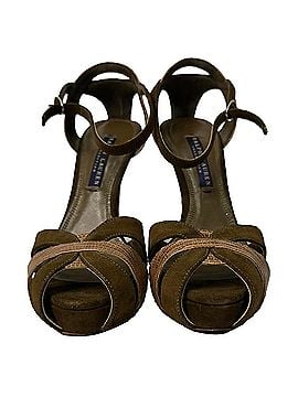 Ralph Lauren Ralph Lauren Collection Ankle Strap Sandals in Brown Suede (view 2)