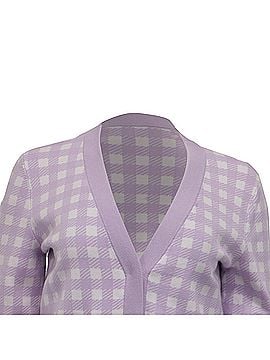 Maje Maje Mystyle Checkered Cardigan in Purple Viscose (view 2)