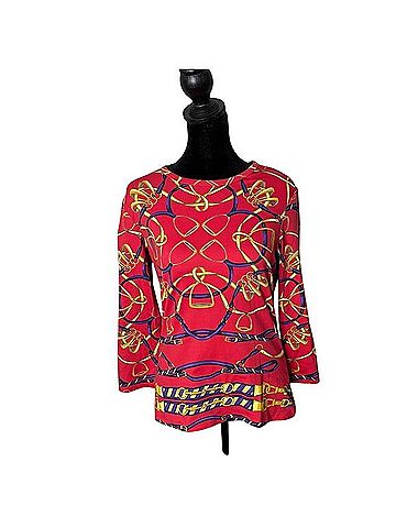 J. McLaughlin Equestrian Horse Bit Top 3/4 Sleeve Blouse (view 1)
