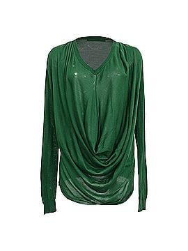 Balenciaga Balenciaga Cowl Neck Blouse in Green Viscose (view 1)