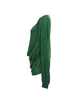 Balenciaga Balenciaga Cowl Neck Blouse in Green Viscose (view 2)