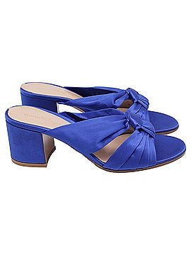 Gianvito Rossi Gianvito Rossi Twist Knot Mules in Blue Satin (view 1)