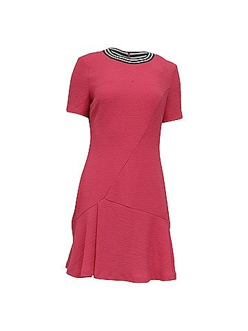 Sandro Sandro Short Sleeve Reva Mini Dress in Pink Polyester (view 1)
