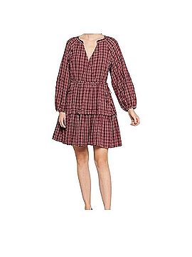 Madewell Long Sleeve Plaid Dress Casual Dress (view 1)