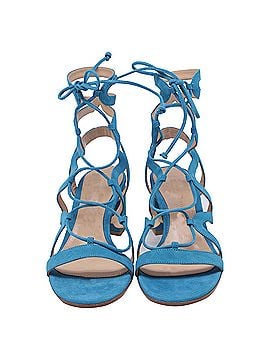Gianvito Rossi Gianvito Rossi Artemis Wrap Sandals in Blue Suede (view 2)