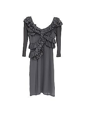 Burberry Burberry Ruffled Mini Dress in Grey Silk (view 1)