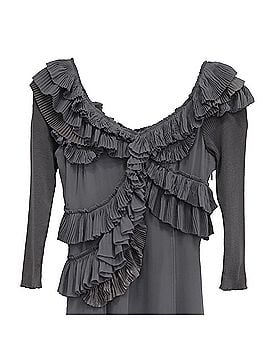 Burberry Burberry Ruffled Mini Dress in Grey Silk (view 2)