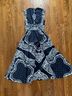 Sandro 100% Polyester Print Blue White Casual Dress Size S - photo 6