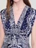 Sandro 100% Polyester Print Blue White Casual Dress Size S - photo 3