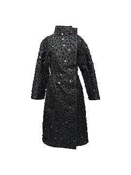 Alaïa Alaïa Dots Knee Length Coat in Black Wool (view 1)