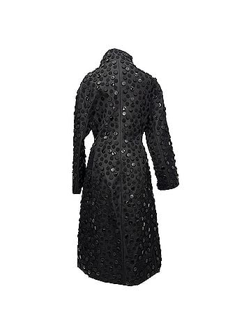 Alaïa Alaïa Dots Knee Length Coat in Black Wool (view 2)