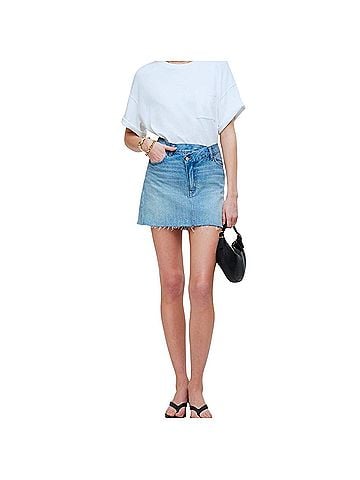 Madewell Denim Crossover-Waist Mini Skirt Denim Skirt (view 1)