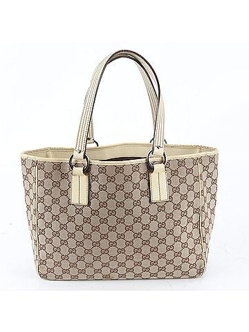 Gucci Gucci GG Canvas 113017 Leather Tote Bag Shoulder Handbag Beige Women's (view 1)