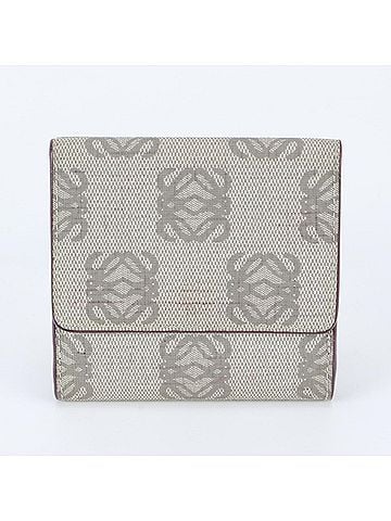 Loewe Loewe Anagram Leather Tri-fold Wallet, Compact Beige, Gold Hardware, Women's (view 2)