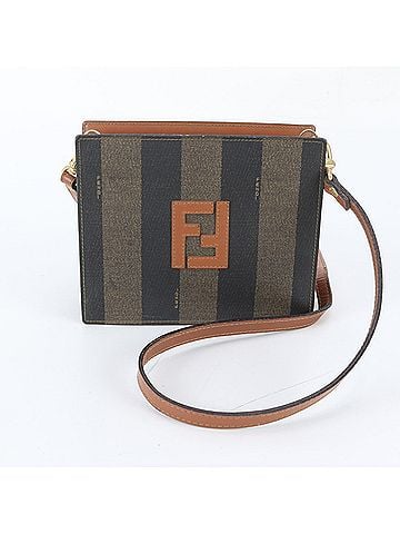 Fendi Fendi Pequin Leather Shoulder Bag Crossbody Brown Women's (view 1)