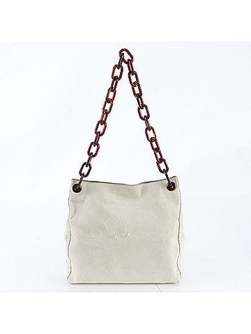 Prada Prada Triangle Logo Calf Hair Leather Chain Shoulder Bag Tote for Women (view 1)