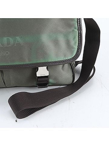 Prada Prada Tessuto Nylon Triangle Logo Leather Shoulder Bag Messenger for Men (view 2)