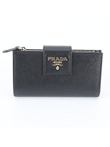 Prada Prada Saffiano Leather Bi-fold Wallet, Compact Black, Women's (view 1)