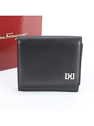 Salvatore Ferragamo Salvatore Ferragamo Gancini Leather Wallet/Coin Case, Compact Wallet for Men (view 1)