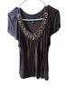 AB Studio Black Short Sleeve Blouse Size XL - photo 1