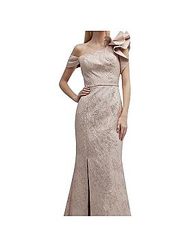 Rickie Freeman for Teri Jon Suits One Shoulder Ruffle Jacquard Dress Cocktail Dress (view 1)