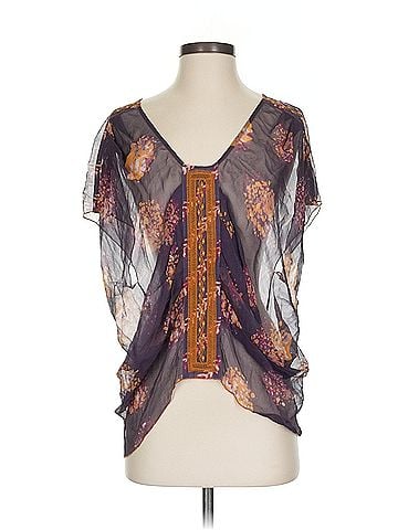 Burning Torch Burning Torch Short Sleeve Silk Top (view 1)