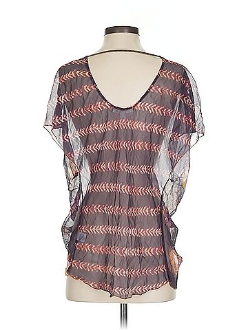 Burning Torch Burning Torch Short Sleeve Silk Top (view 2)