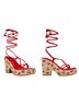 Wild Pair Red Multi Color Wedges Size 8 - photo 1