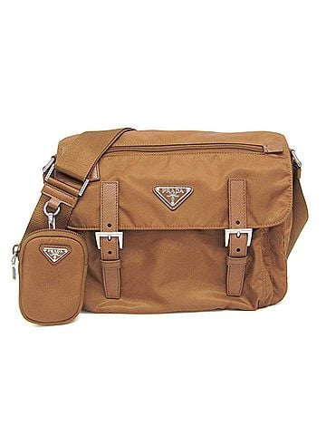 Prada Prada Re-Nylon Crossbody Bag 1BD953 Men,Women Nylon,Leather Shoulder Bag Brown (view 1)