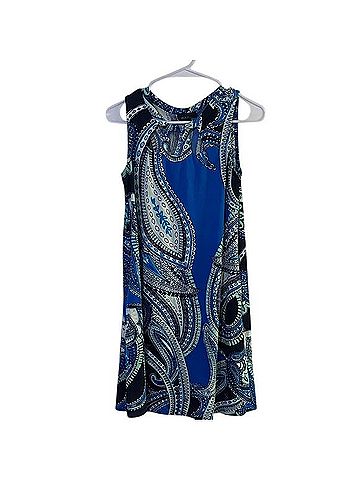 Alyx Blue And Black Paisley Midi Dress Casual Dress (view 1)