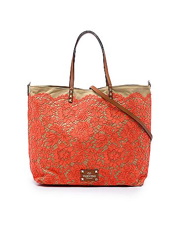 Valentino Canvas Rockstud Glam Lace Reversible Tote (view 1)