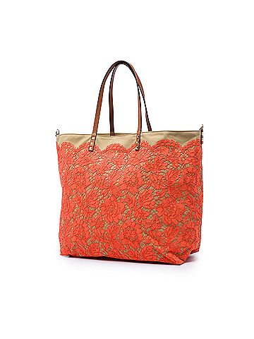 Valentino Canvas Rockstud Glam Lace Reversible Tote (view 2)
