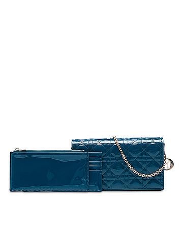 Dior Patent Cannage Lady Dior Wallet On Chain (view 2)