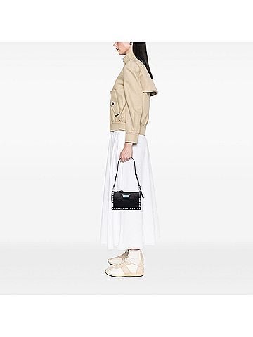 Prada Tessuto Studded Etiquette Shoulder Bag (view 2)