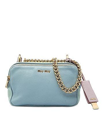 Miu Miu Tricolor Goatskin Madras Double Zip Camera Bag (view 1)