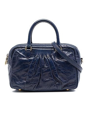 Miu Miu Vitello Lux Pleated Satchel (view 1)