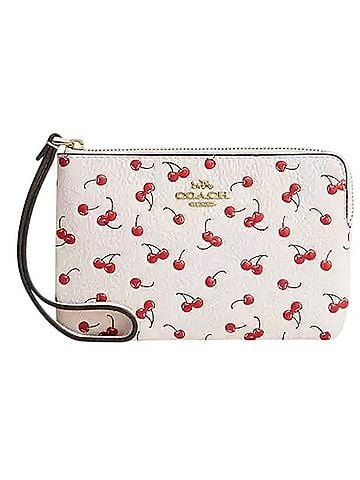 Coach Corner zip wristlet Leather Wristlet (view 1)