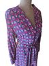 Tera Bora 100% Polyester Pink Teal Casual Dress Size 14 - photo 1
