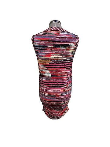 BCBGMAXAZRIA Abstract Striped Ruched Mini Dress Cocktail Dress (view 2)