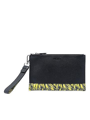 Prada Saffiano Banana Print Clutch (view 1)