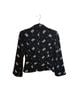 Cinq à Sept 66% Tricot 24% Polyester 100% Polyester Floral Black White Blazer Size 2 - photo 2