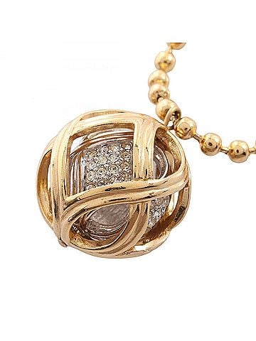 Christian Dior Christian Dior Dior Ball Necklace Jewelry GP (Gold Plated) Metal Rhinestone Women's Gold Tone Silver Clear (view 1)